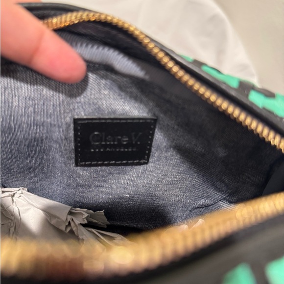 Clare V Woven Zig Zag Midi Sac (Green and Black) With Tags - Picture 4 of 4